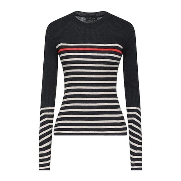rag & bone Sweaters - rag & bone Kate Stripe Cotton Slim Fit Sweater Size Medium